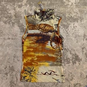 NWT Roberto Cavalli Sleeveless Turtleneck Top (size small)